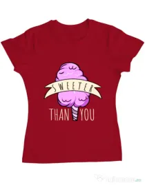 Tricou ADLER dama Sweeter than you Rosu
