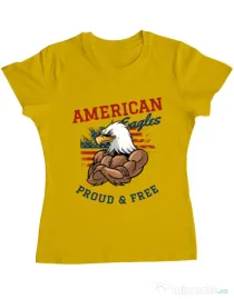 Tricou ADLER dama American eagles Galben