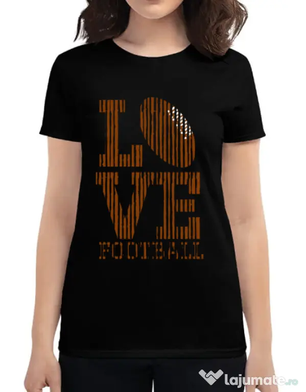 Tricou ADLER dama Love football Negru