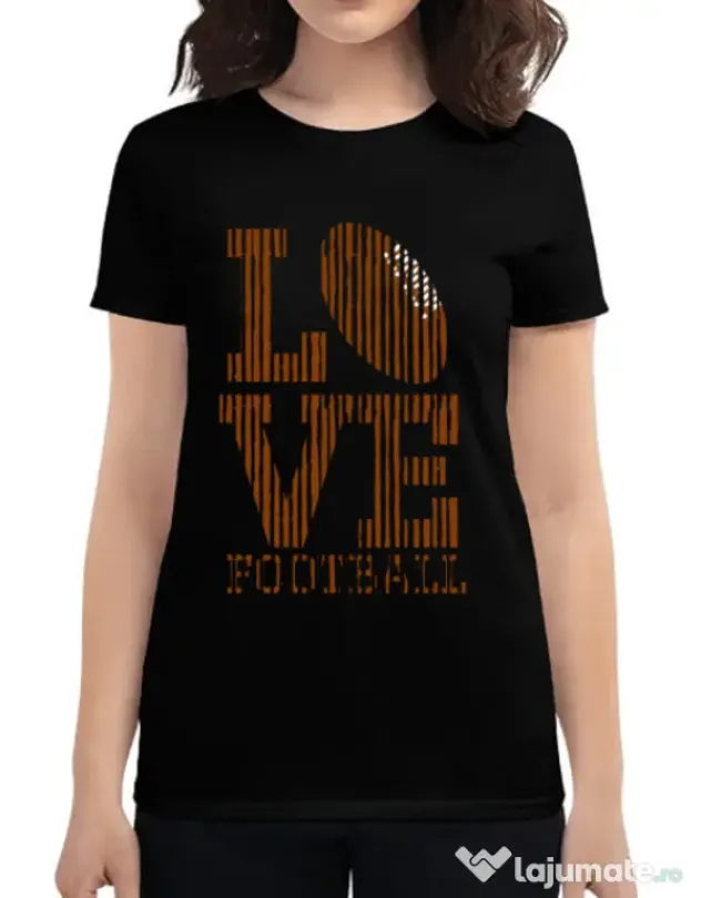 Tricou ADLER dama Love football Negru