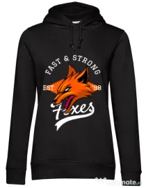 Hoodie dama cu gluga Fast and strong Negru