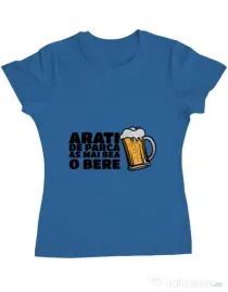Tricou ADLER dama As mai bea o bere Albastru azuriu