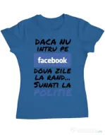 Tricou ADLER dama Sunati la politie Albastru azuriu