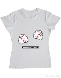 Tricou ADLER dama Wanna fight about it Alb