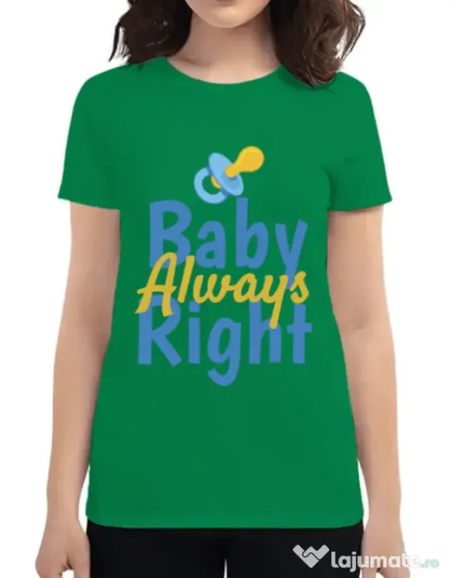 Tricou ADLER dama Baby always right Verde mediu