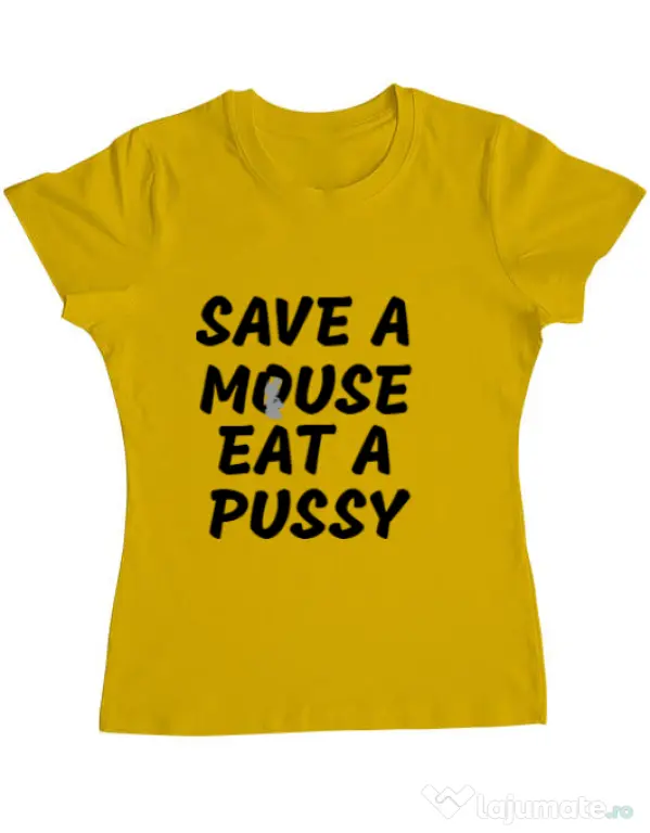 Tricou ADLER dama Save a mouse Galben