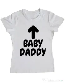Tricou ADLER dama Baby daddy Alb