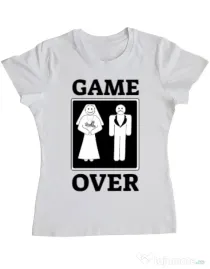 Tricou ADLER dama Game over Alb
