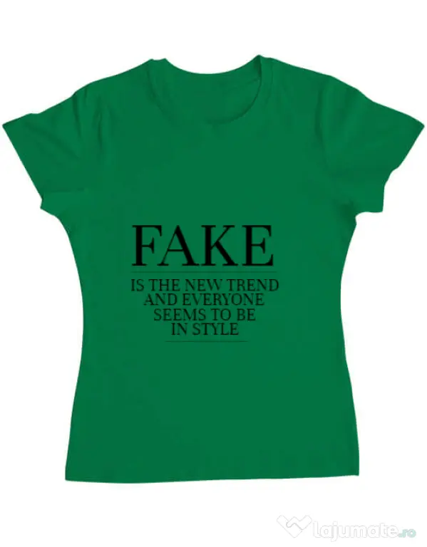 Tricou ADLER dama Fake is the new trend Verde mediu