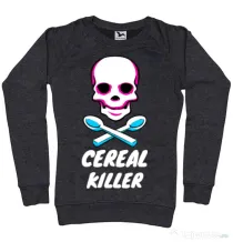 Bluza ADLER dama Cereal killer Negru melanj