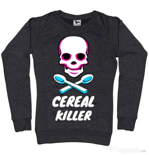 Bluza ADLER dama Cereal killer Negru melanj