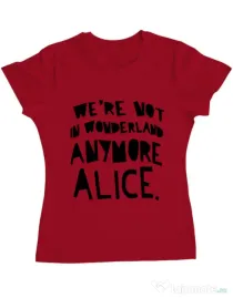 Tricou ADLER dama Not in wonderland Rosu