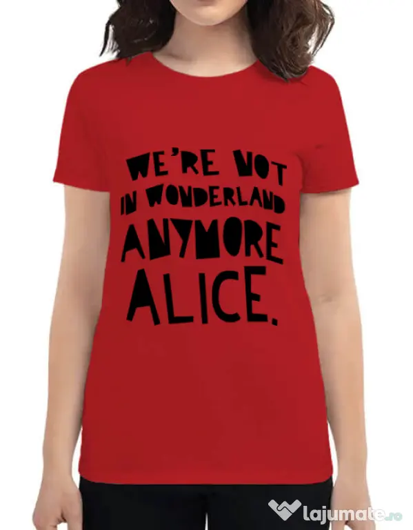 Tricou ADLER dama Not in wonderland Rosu