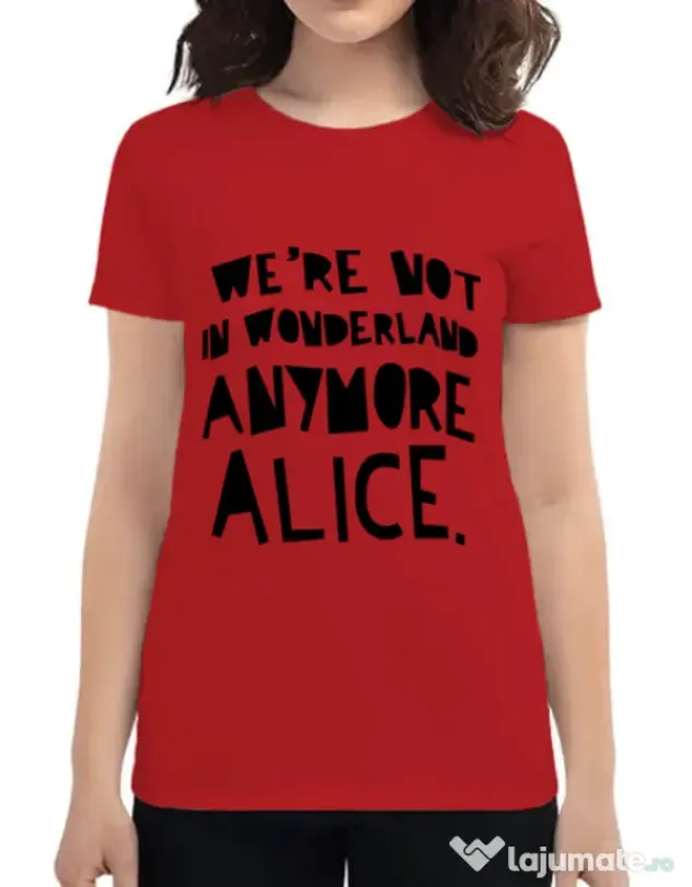 Tricou ADLER dama Not in wonderland Rosu