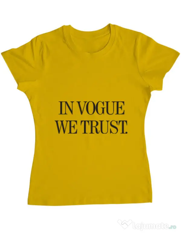 Tricou ADLER dama In vogue we trust Galben