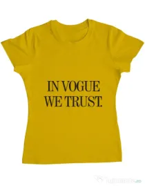 Tricou ADLER dama In vogue we trust Galben