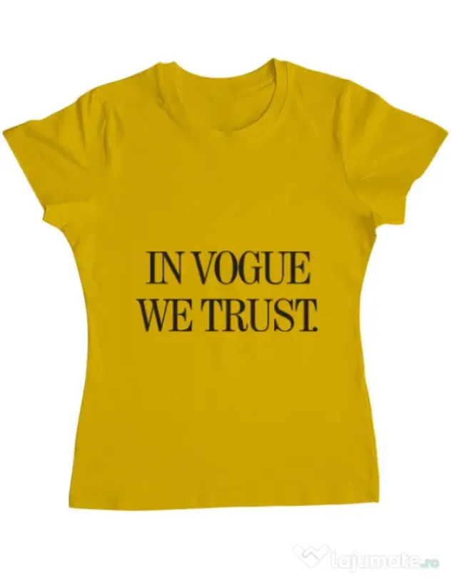 Tricou ADLER dama In vogue we trust Galben