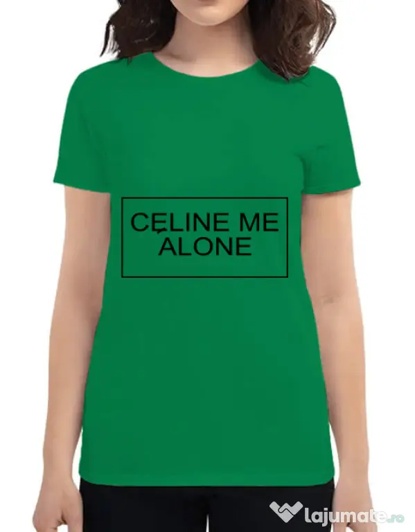 Tricou ADLER dama Celine me alone Verde mediu