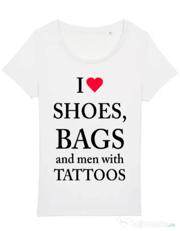 Tricou STANLEY STELLA dama I love shoes Alb