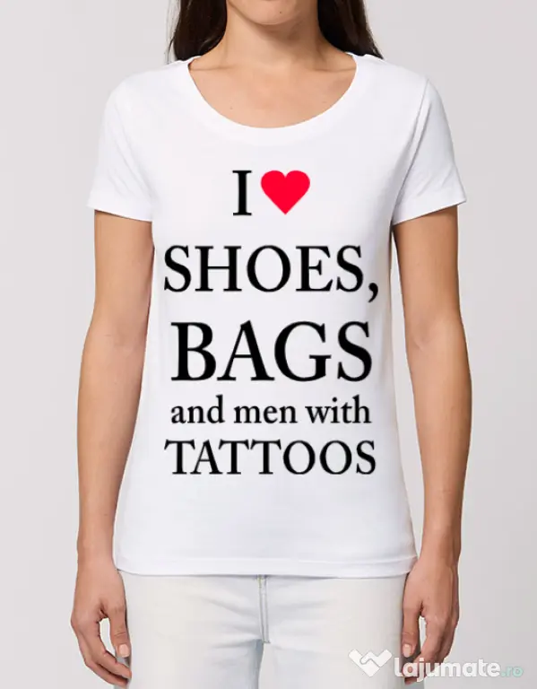 Tricou STANLEY STELLA dama I love shoes Alb