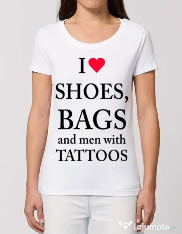 Tricou STANLEY STELLA dama I love shoes Alb