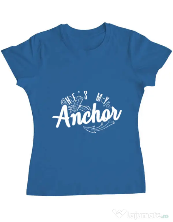 Tricou ADLER dama He s my anchor Albastru azuriu