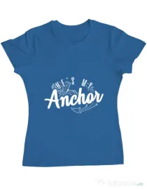 Tricou ADLER dama He s my anchor Albastru azuriu