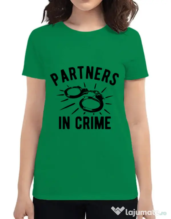 Tricou ADLER dama Partners in crime 1 Verde mediu