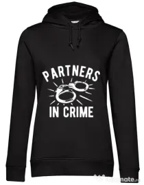 Hoodie dama cu gluga Partners in crime 2 Negru