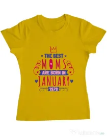 Tricou ADLER dama The best moms January Galben