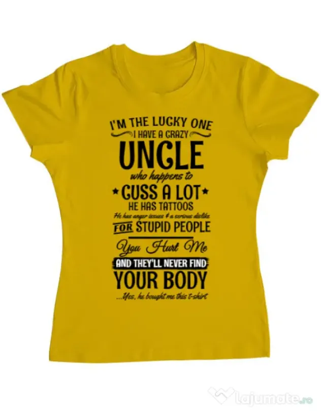 Tricou ADLER dama The lucky one Galben