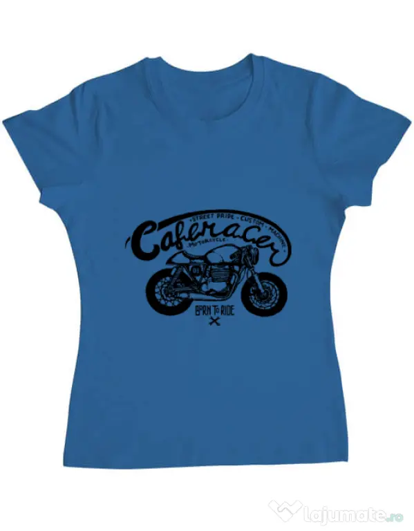Tricou ADLER dama Caferacer Albastru azuriu