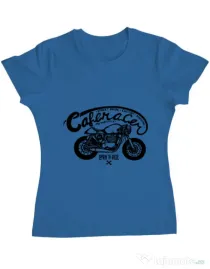 Tricou ADLER dama Caferacer Albastru azuriu