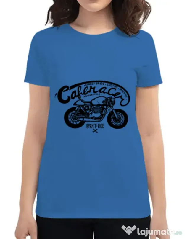 Tricou ADLER dama Caferacer Albastru azuriu