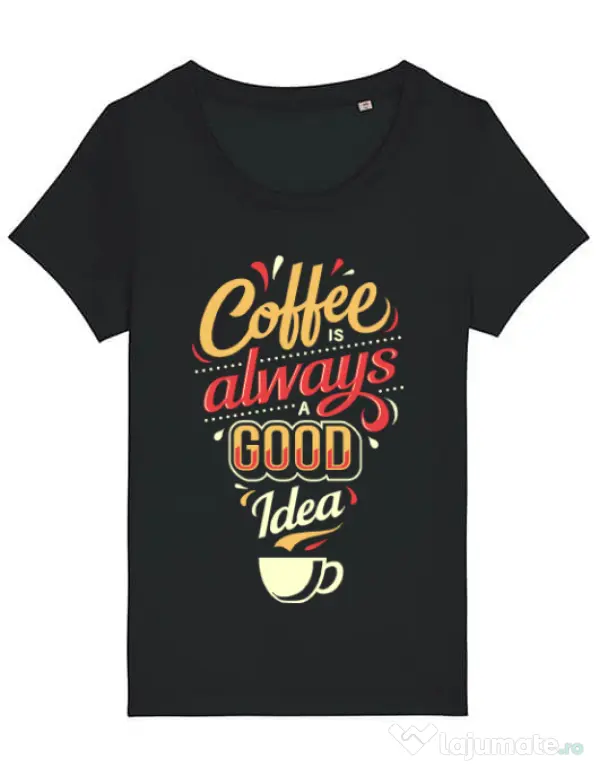 Tricou STANLEY STELLA dama Coffee is always a good idea Negru