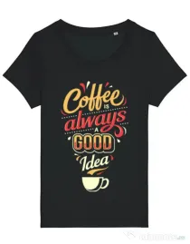 Tricou STANLEY STELLA dama Coffee is always a good idea Negru