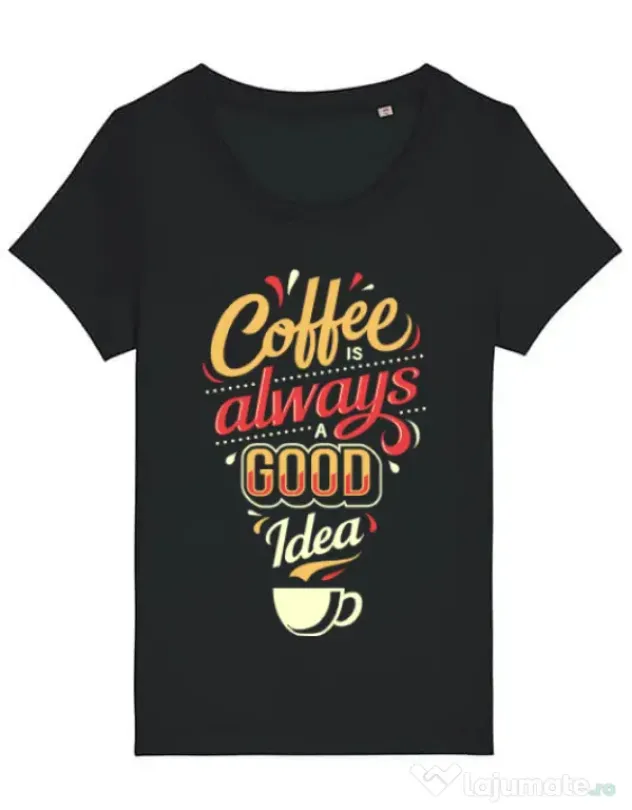 Tricou STANLEY STELLA dama Coffee is always a good idea Negru
