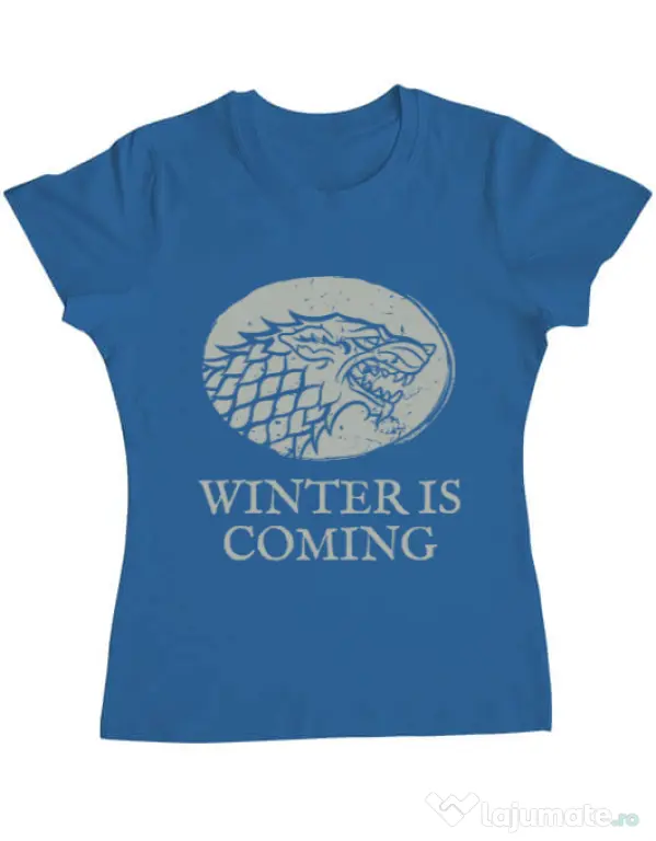 Tricou ADLER dama Winter is coming Stark Albastru azuriu