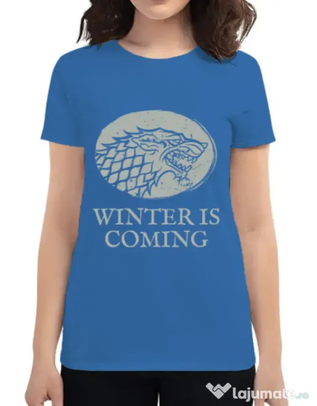 Tricou ADLER dama Winter is coming Stark Albastru azuriu