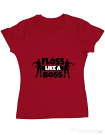 Tricou ADLER dama Floss like a boss Rosu