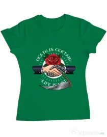 Tricou ADLER dama Death is certain Verde mediu