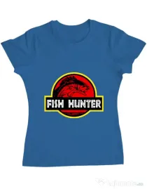 Tricou ADLER dama Fish hunter Albastru azuriu