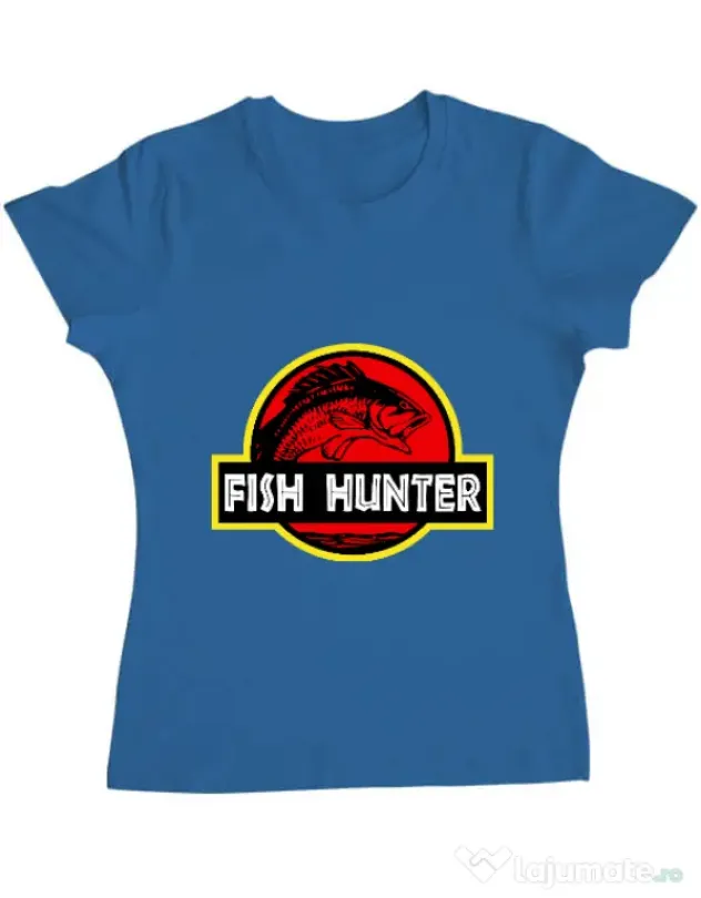 Tricou ADLER dama Fish hunter Albastru azuriu
