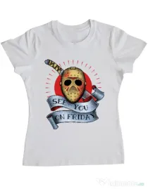 Tricou ADLER dama See you on friday Alb