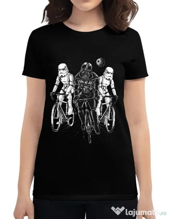 Tricou ADLER dama Star bikers Negru