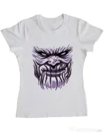 Tricou ADLER dama Thanos mask Alb