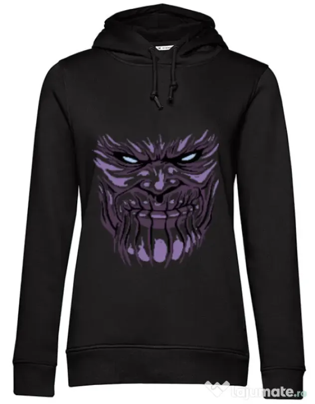 Hoodie dama cu gluga Thanos mask Negru