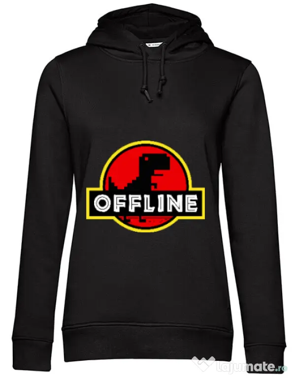 Hoodie dama cu gluga Offline Negru
