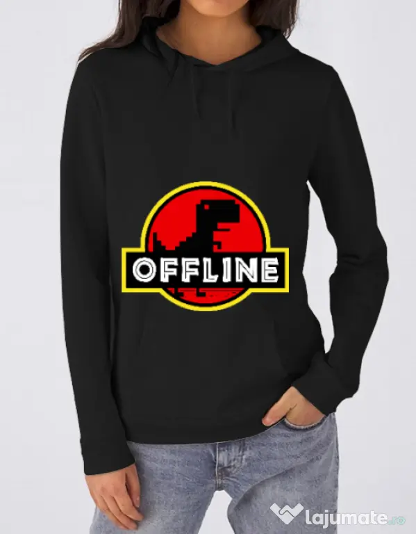 Hoodie dama cu gluga Offline Negru