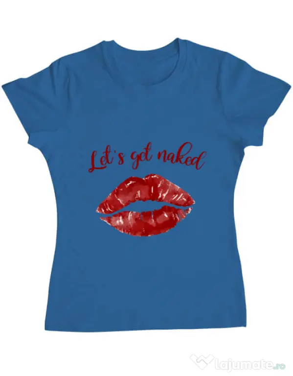Tricou ADLER dama Lets get naked Albastru azuriu